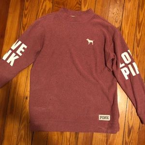 PINK stadium mock-neck sweater